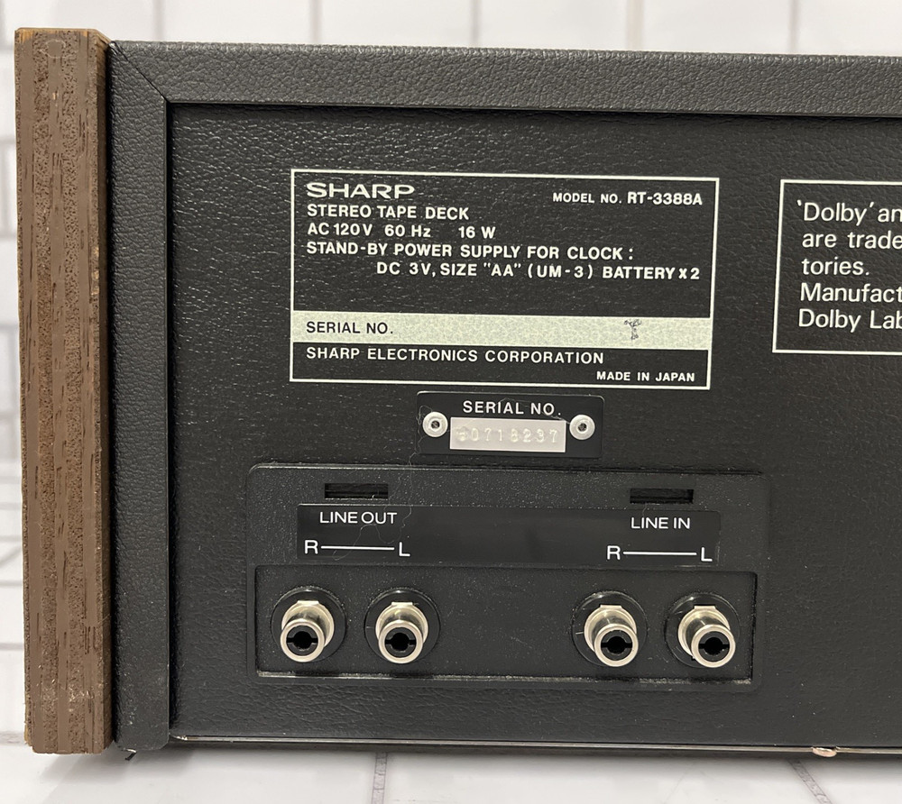 SHARP RT-3388A COMPUTER CONTROLLED CASSETTE DECK PLAYER *AS IS *SEE DESCRIPTION