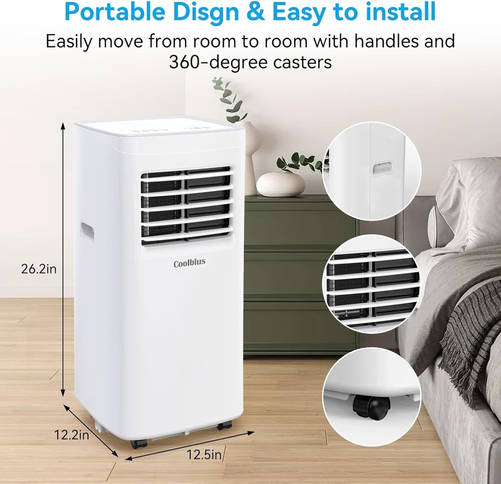Coolblus Portable Air Conditioner,8400 BTU,Cools Up to 350 Sq.Ft, 3 in 1