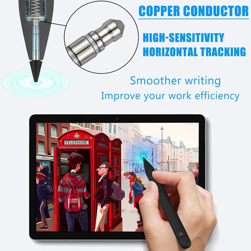 Slim Pen 2 Tips (2 Pack) Replacement fits for Surface 2, Black