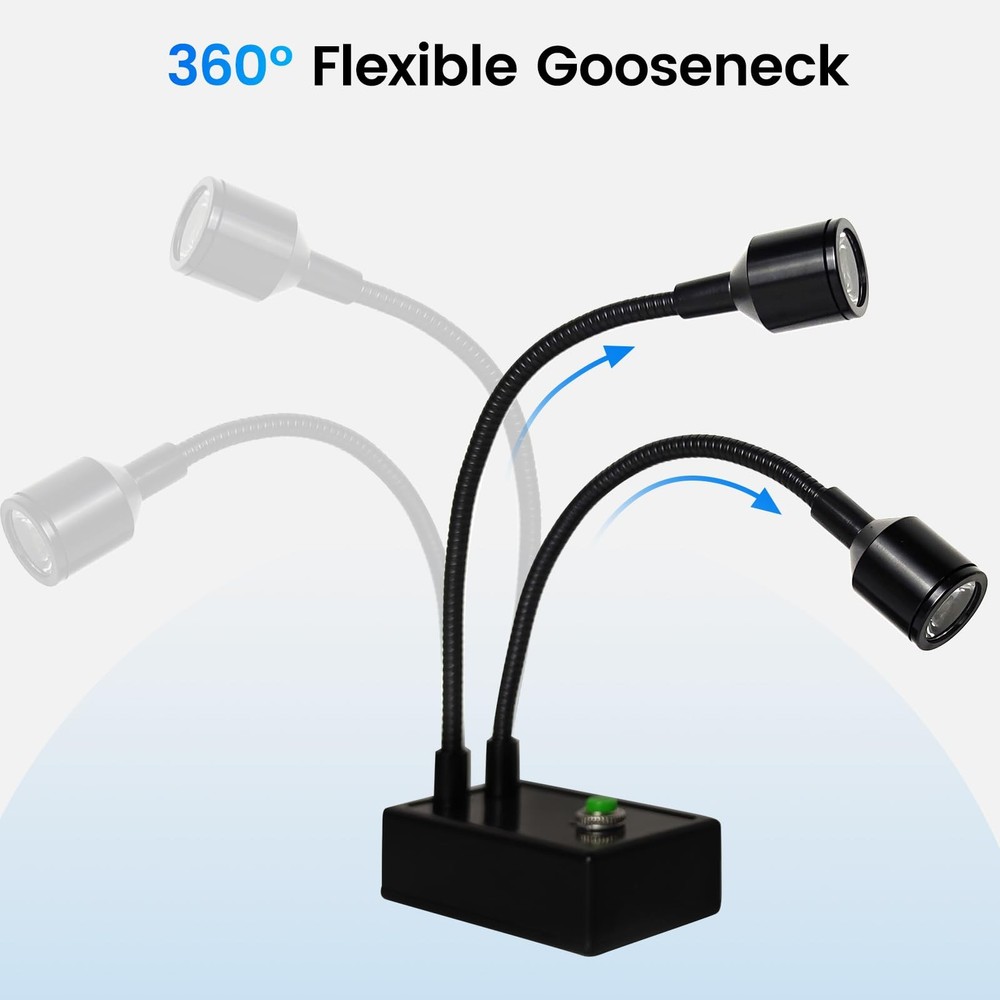 Microscope Articulated Arm Stand Gooseneck Light Set, SpotLight