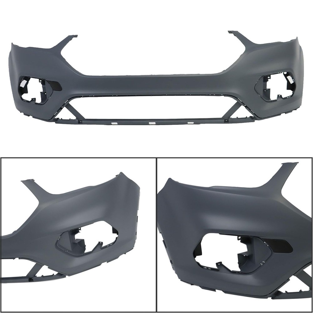 Front Bumper Cover Primed Plastic Replacement for 2017-2019 Escape