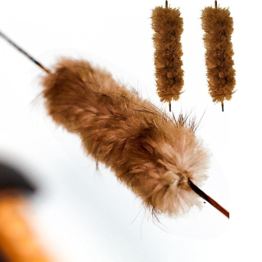Beaver Fur Bowstring Silencers Bow String Silencers for Recurve & Longbow, 2 Pcs