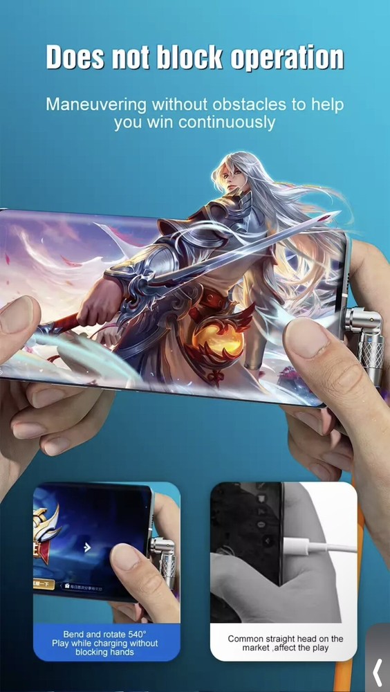 120W Fast iphone Charging Cable 180 Degree Rotating 6Ft Long Wire