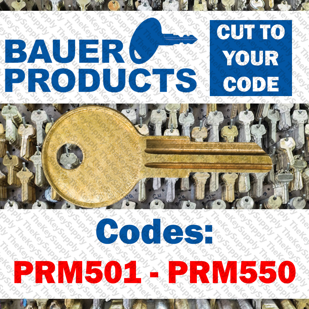 Bauer T handle Replacement Key Cut to Your Code PRM501-PRM550