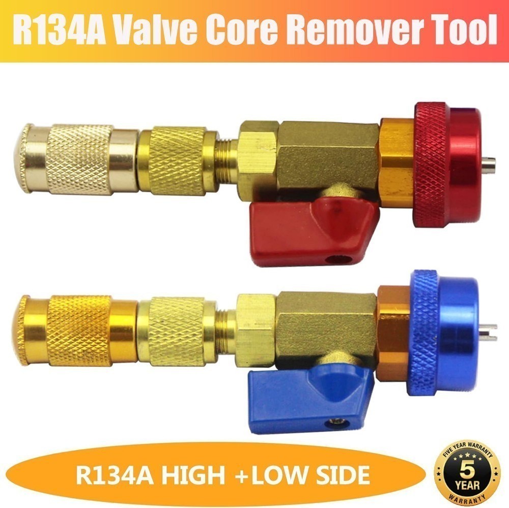 HVAC AC R134A R12 Valve Core High & Low Pressure Quick Remover Install Tool Set
