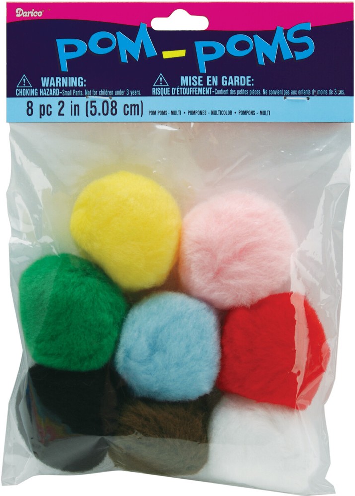 Acrylic Pom Poms Multi 2 Inches(8 Piece)