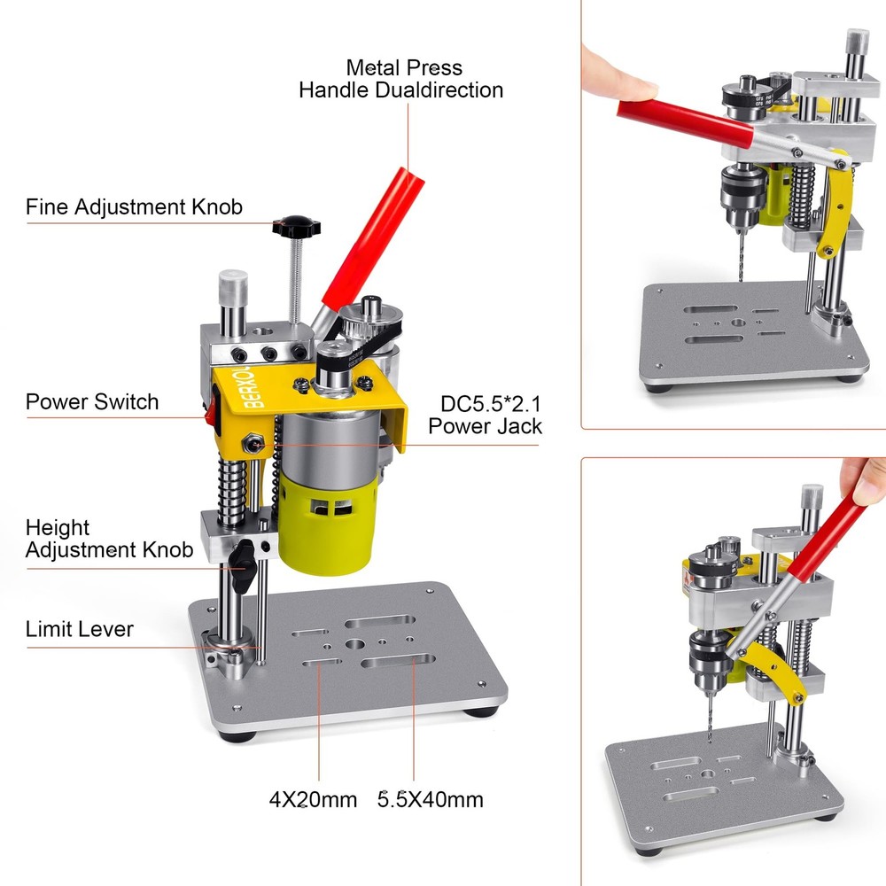 Mini Drill Press, Benchtop Drill Press, Portable Electric Drilling Machine, w...