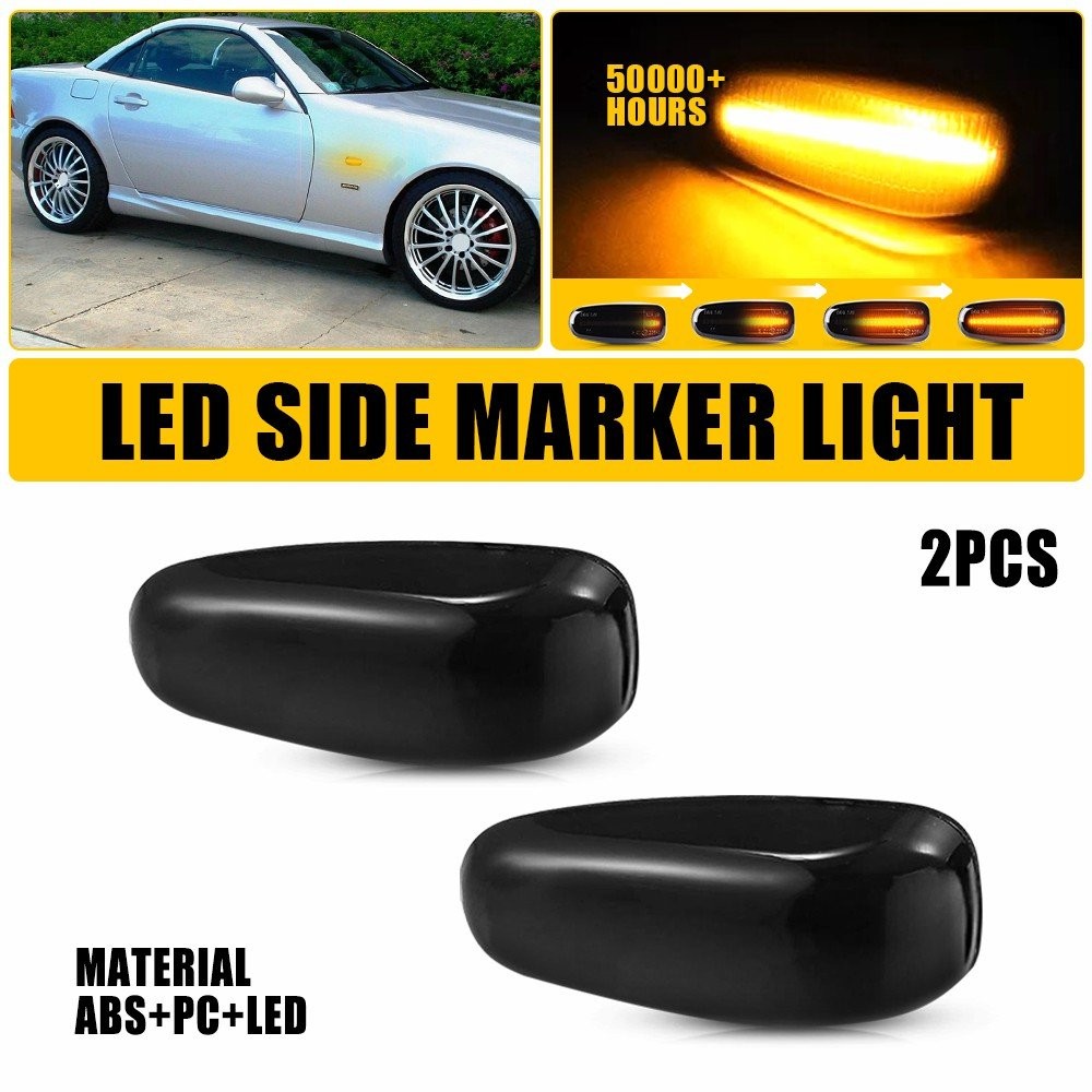 For 03-06 Dodge Sprinter Dynamic Sequential Smoked Lens LED Side Marker Light EW