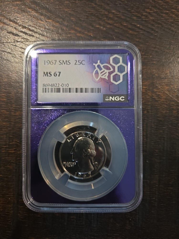 1967 Washington Quarter 25C NGC MS 67 SMS  Uncirculated