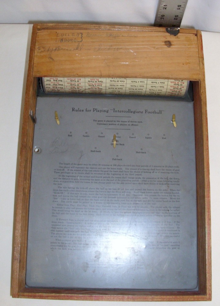 FRANTZ INTERCOLLEGIATE FOOTBALL TIN GAME 1925