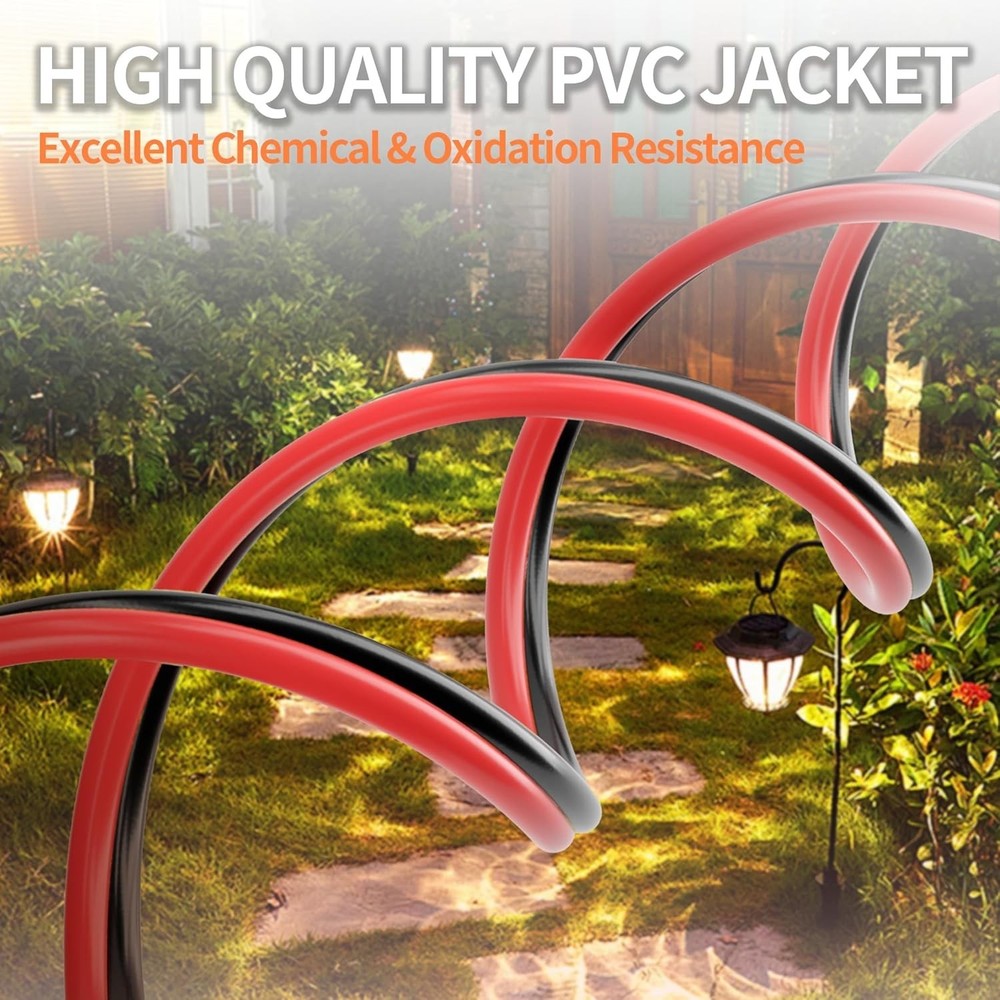 200FT LOW VOLTAGE 14/2 CABLE LANDSCAPE BURIAL COPPER WIRE OUTSIDE LIGHTI 2 CORE