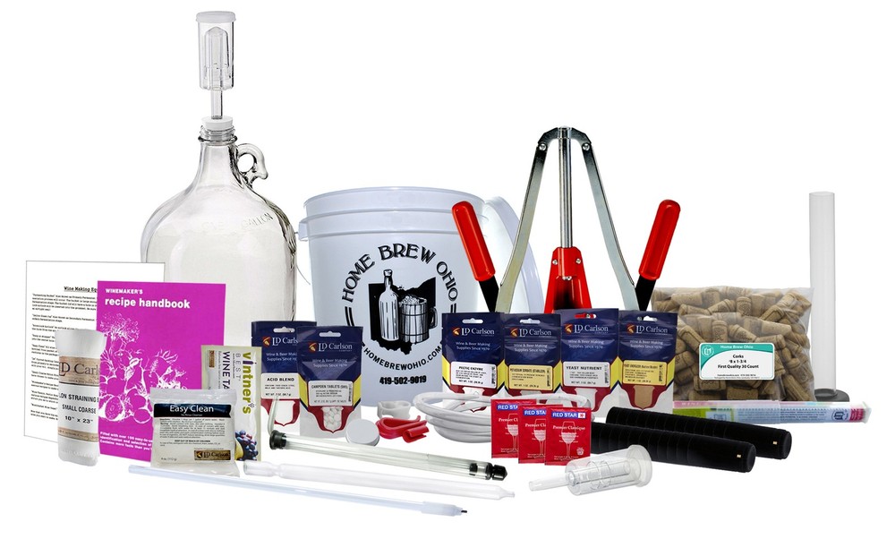 1 Gallon Wine From Fruit Complete 30pc Kit - Only Fruit & Bottles Required