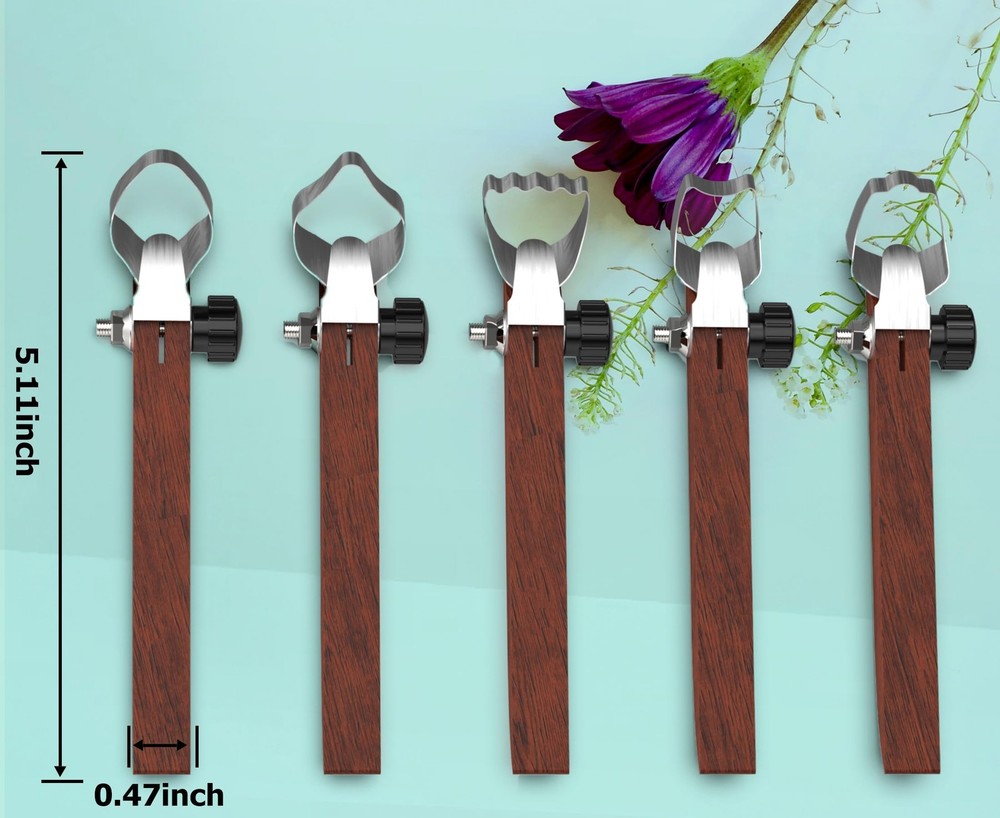 GEOCCI 5 Pcs Pottery Handle Making Tool Carving Tools Dark red