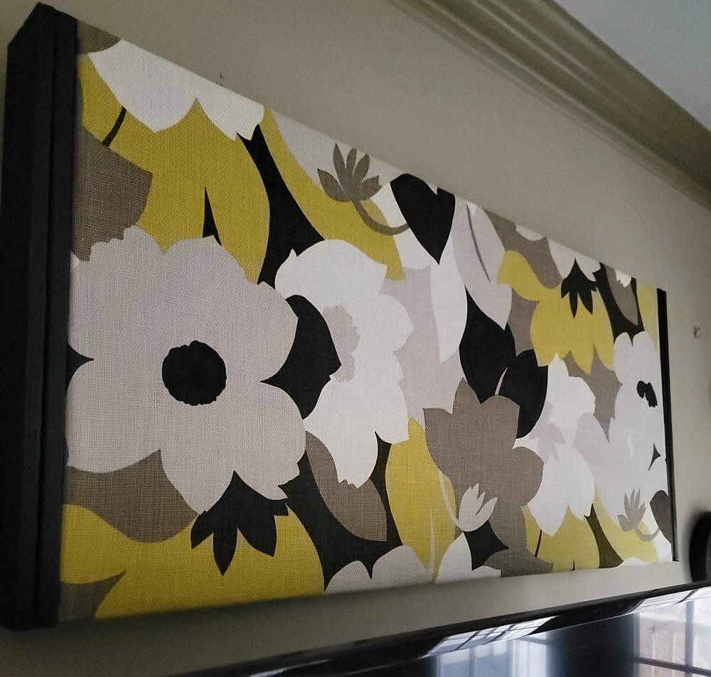 Floral Sound Absorbing Acoustic Wall Panel Partially Framed