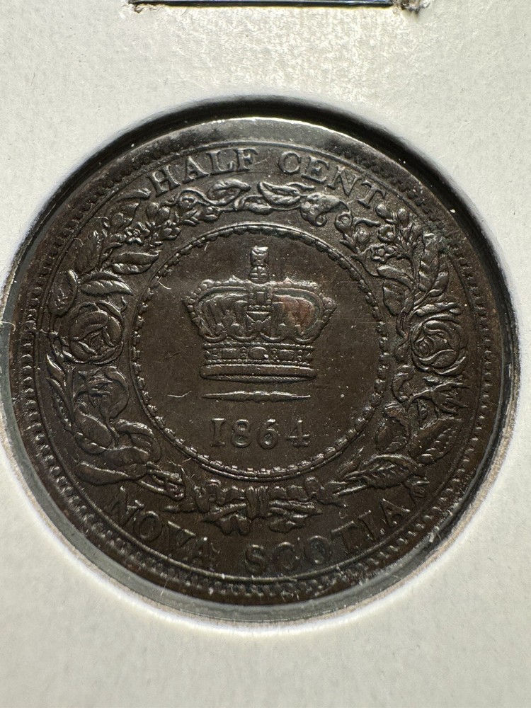 1864 1/2 HALF CENT NOVA SCOTIA HIGH GRADE!