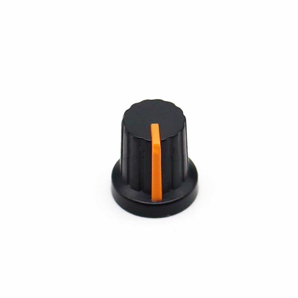 20 Pcs 6mm Shaft Hole Dia Plastic Threaded Knurled Potentiometer Knobs Cap 15*15