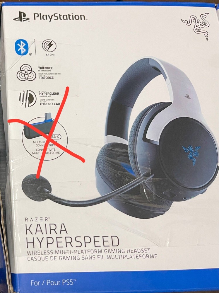 Razer Kaira Hyperspeed Wireless Gaming Headset Missing Usb Multi Platform Conne