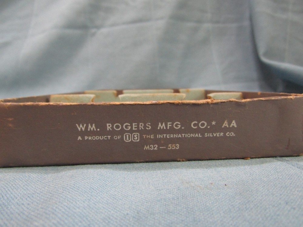 Vtg ROGERS silverplate Serving set Salad Large Spoon Fork Tarnished still in pkg