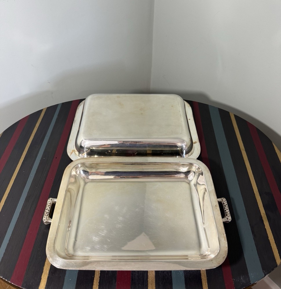Vintage W. GREENWOOD & SONS Silver Plate Rectangular Entree Serving Dish