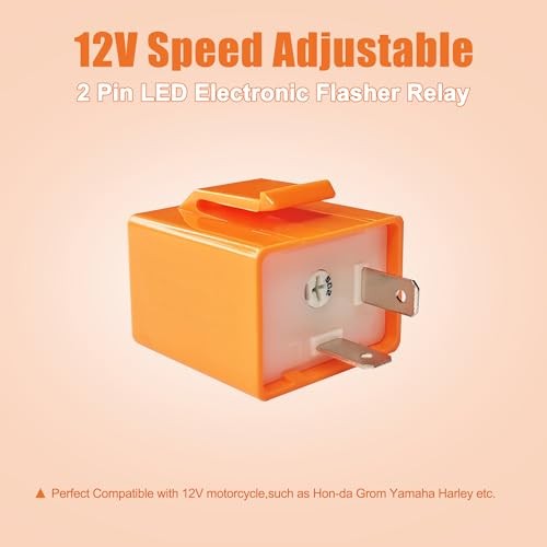 2Pcs 2-Pin 12V Speed Adjustable LED Electronic Flasher Relay Fix Motorcycle