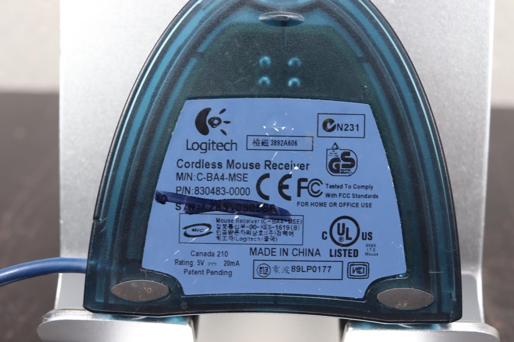Genuine Logitech Cordless Mouse Receiver Model C-BA4-MSE USB. Tested & Works