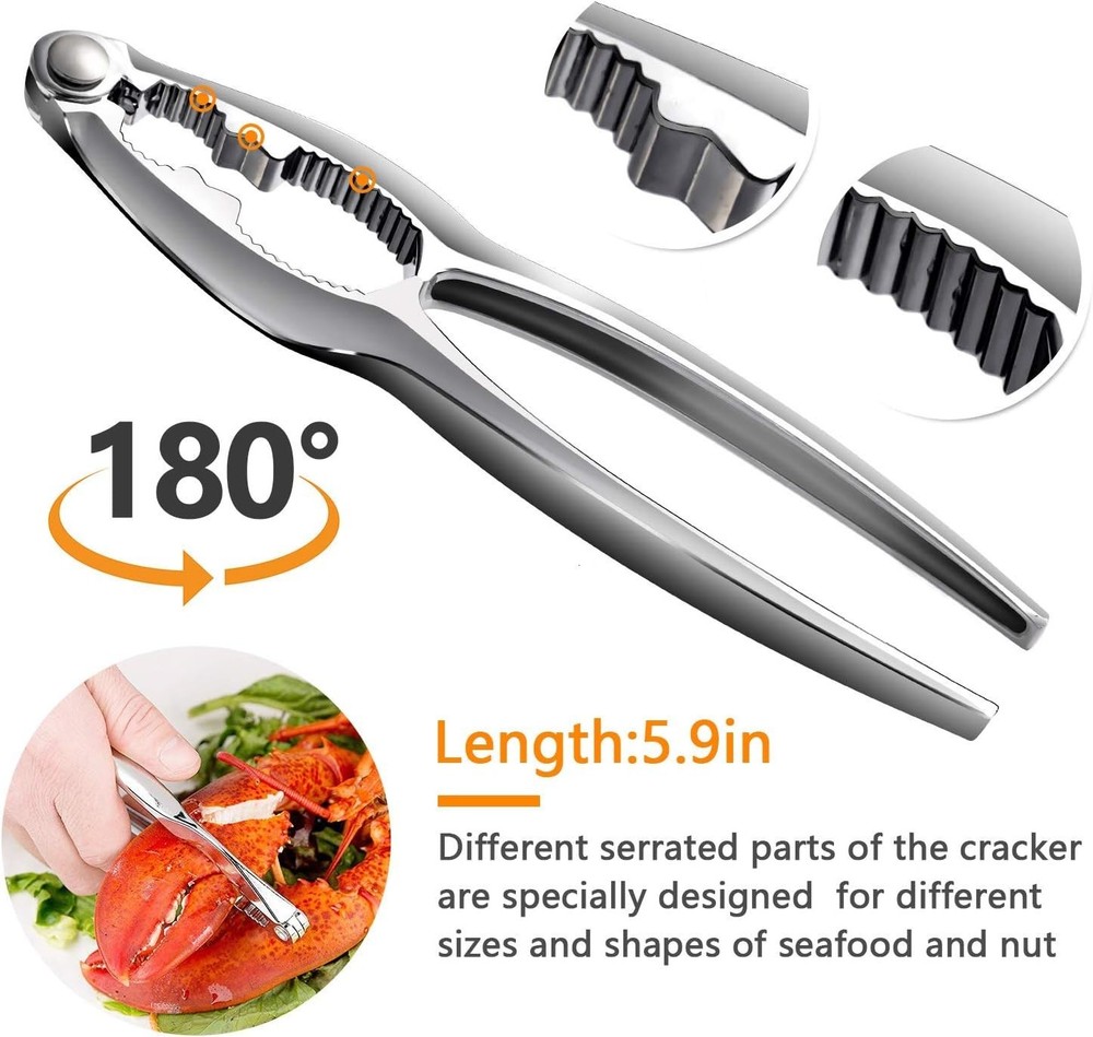 Crab Leg Crackers and Tools - Lobster Crackers and Picks Set Shellfish Crab C...