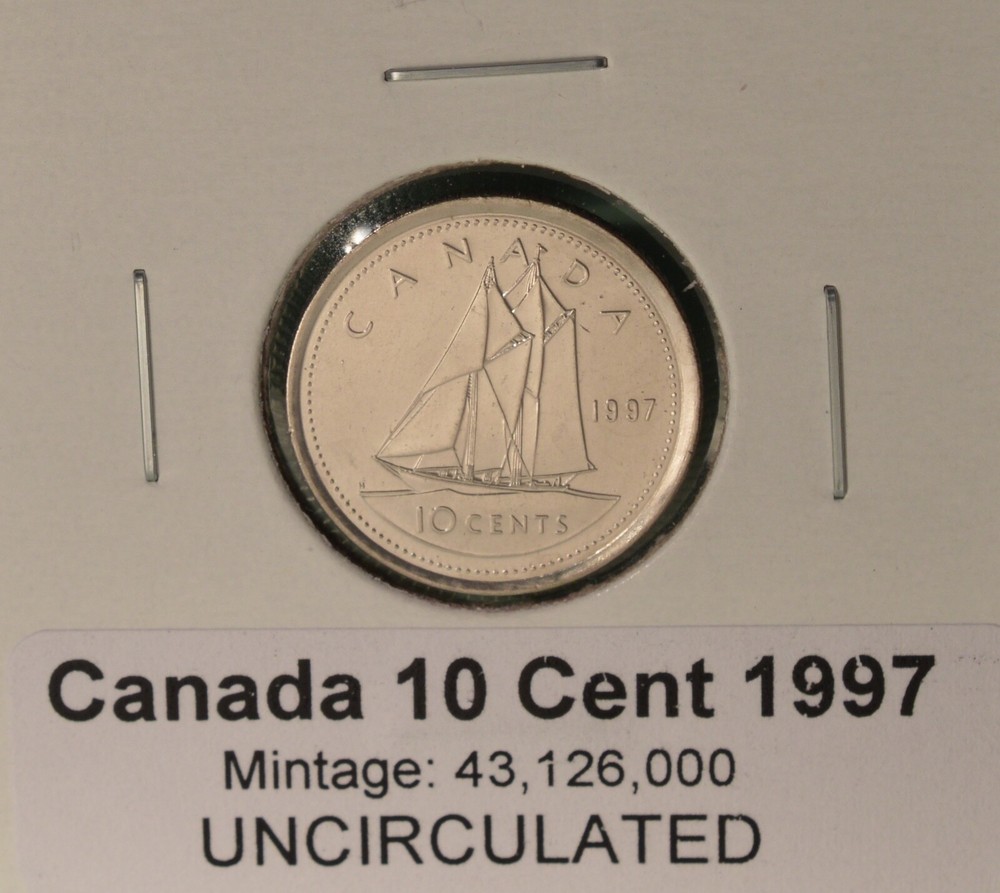 1997 Canada Dime - UNCIRCULATED - from original mint roll