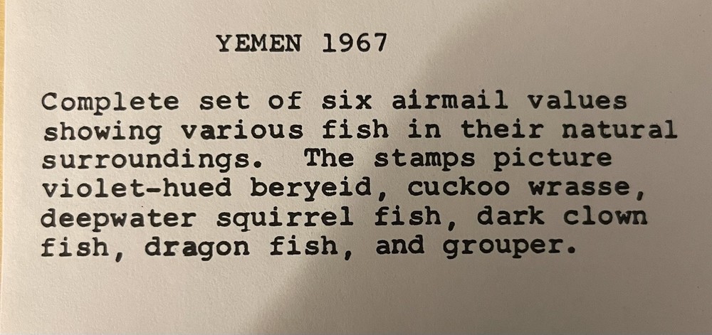 YEMEN ROYALIST 1967 AIR MAIL FISH SET IMPERF MINT NEVER HINGED