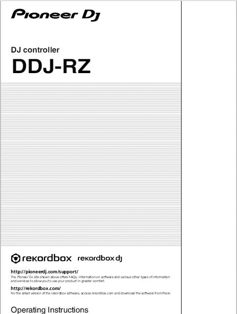 Pioneer DDJ-RZ DJ Controller Owners Manual