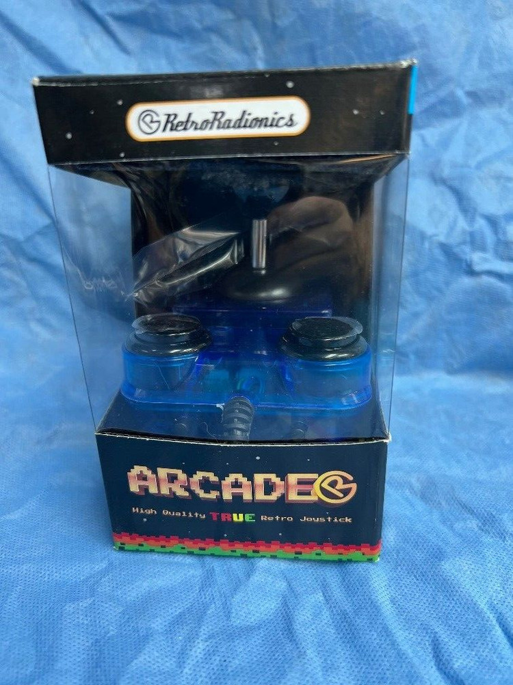ArcadeR 9-pin (DB9) standard Retro Joystick - Transparent Blue