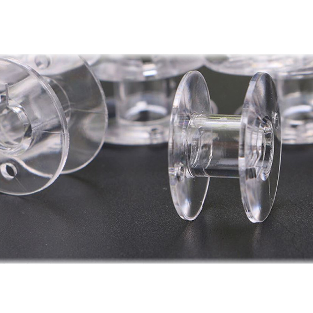 10x Home Sewing Machine Bobbins Durable Clear PC Plastic Smooth Edge 21x21x11mm