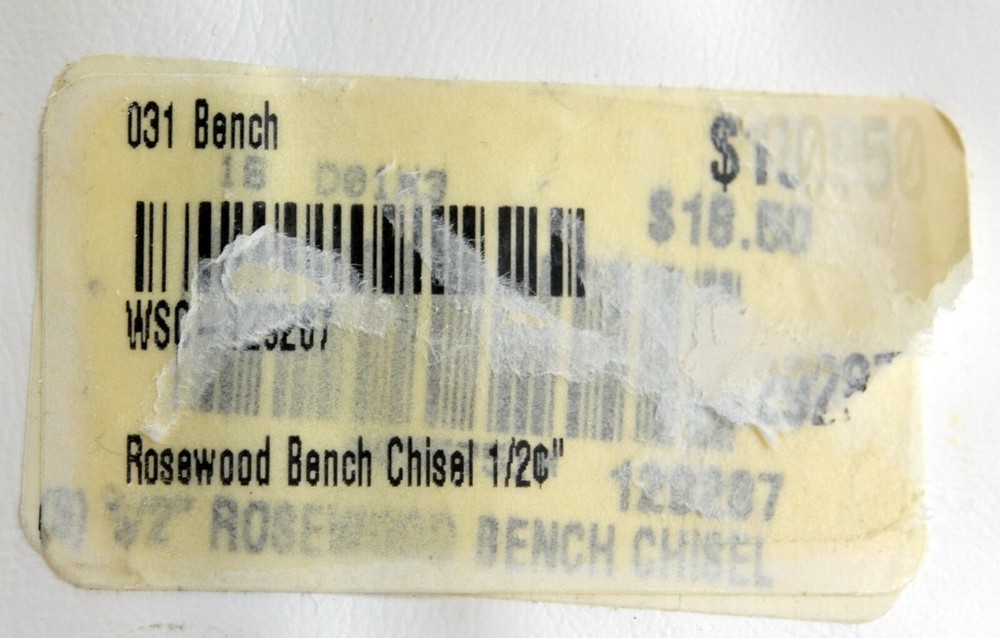 Crown 1/2" Rosewood Bench Chisel - NOS