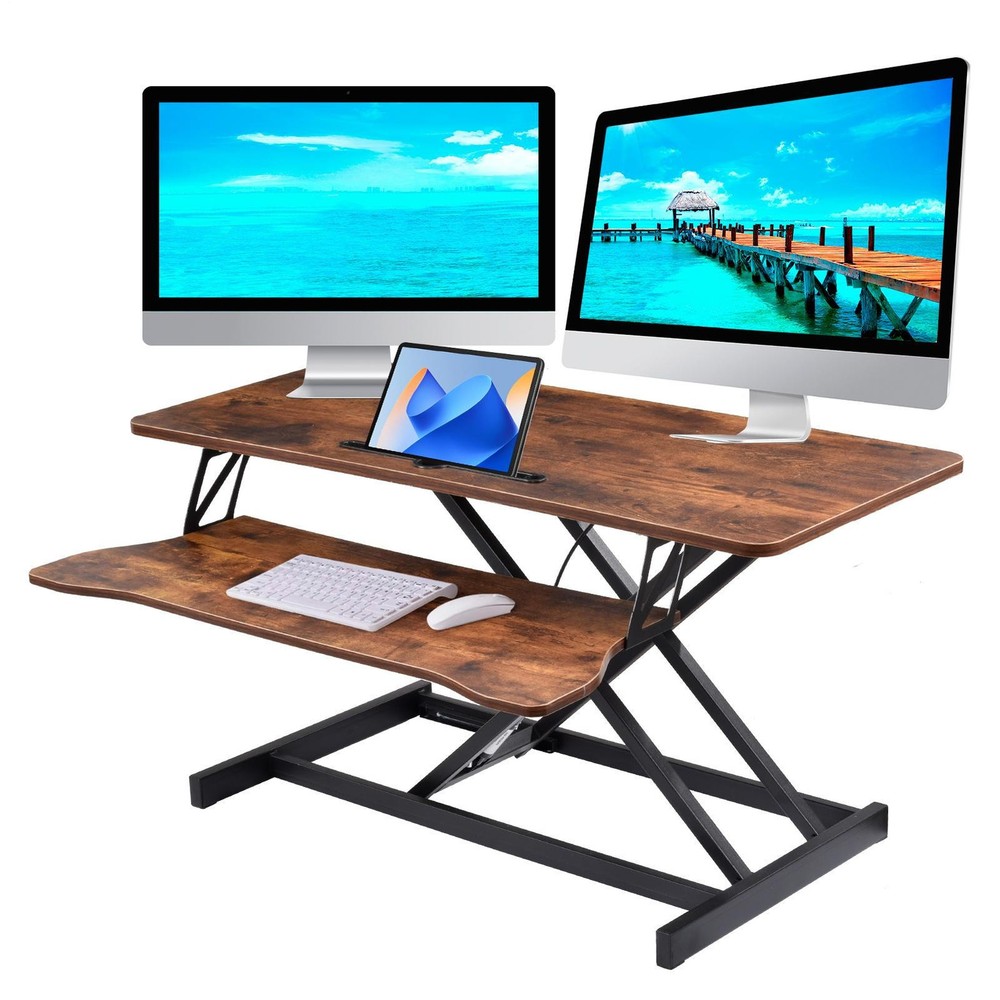 37 inches Height Adjustable Home Office Desk Converter Computer Desk Riser