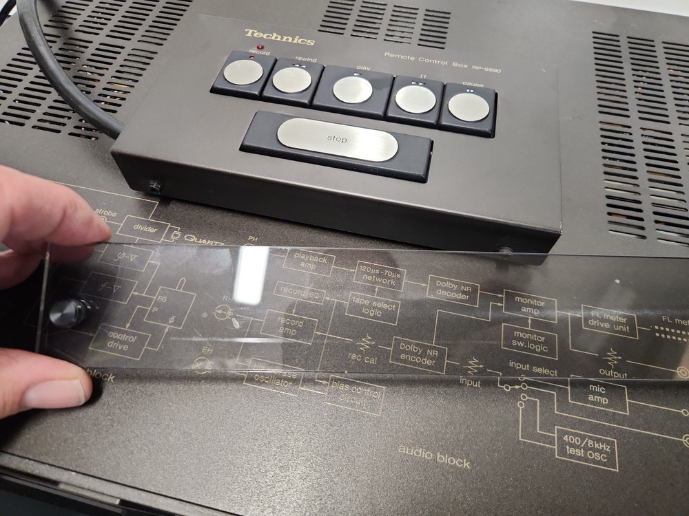 Technics RA-M95 cassette deck RP-9690 BOTH WORK LAZY DOOR OPEN. READ DESCRIPTIO