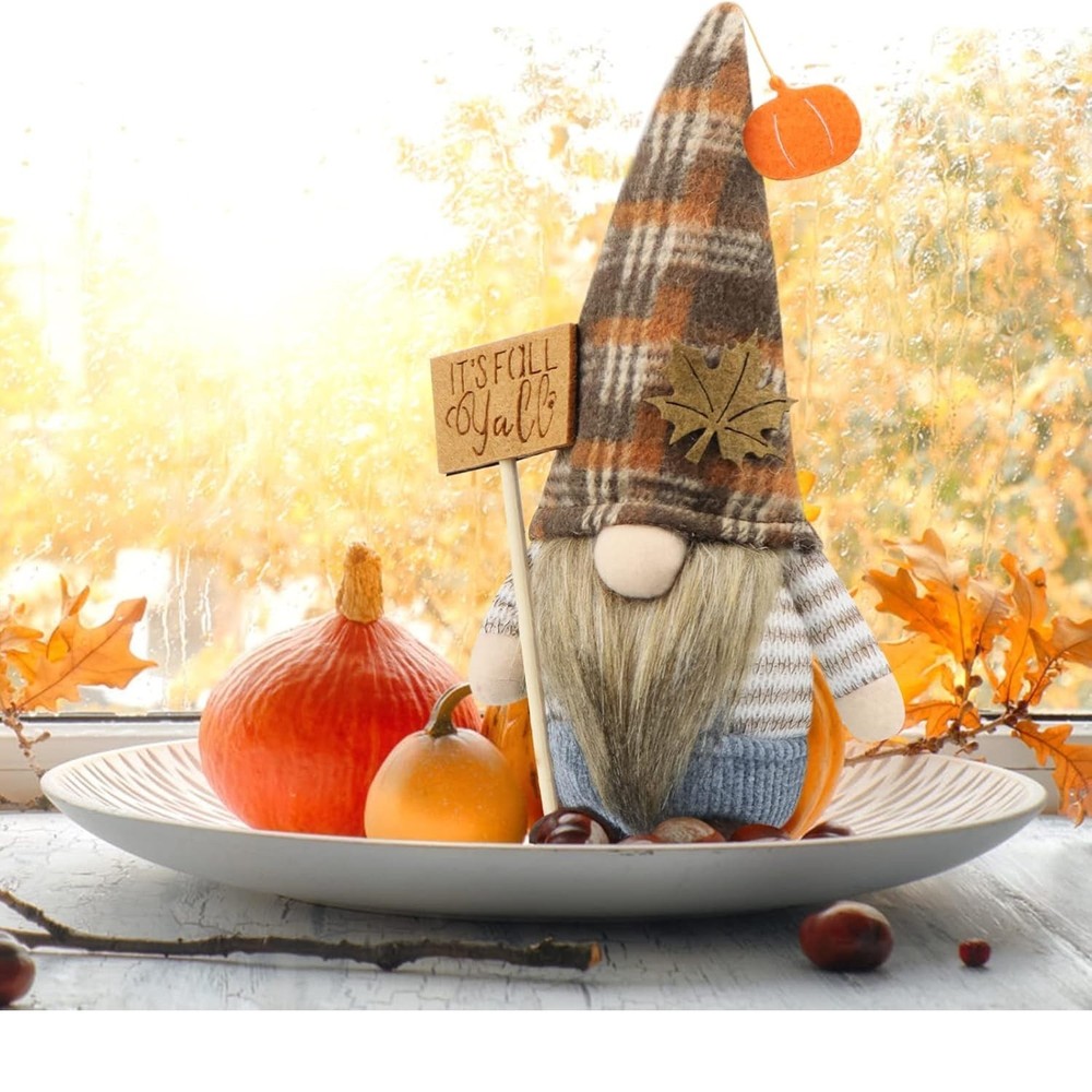 ehydy Fall Gnomes Decorations Harvest Maple Leaf Gnome Handmade Decor