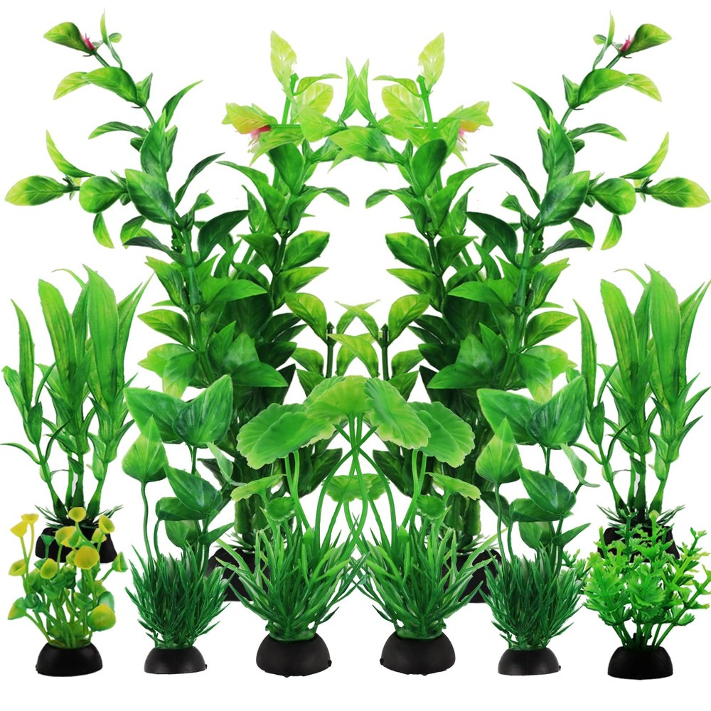10pcs Green Aquarium Plants - Fish Tank Decorations  Accessories