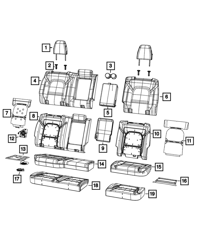 Genuine Mopar Second Row Headrest Left 6CN211U6AB