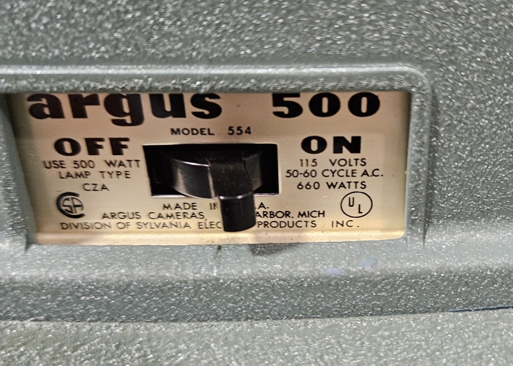 Vintage Argus 500 Stack Slide Projector Model 554