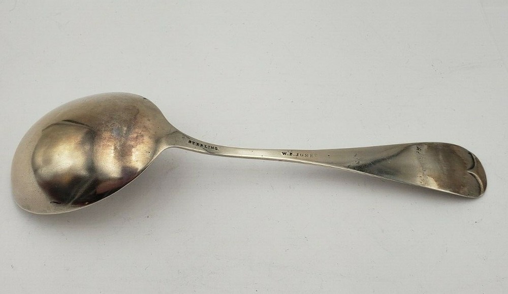 Vintage Bright Cut Sterling Silver Preserve Spoon (#91)