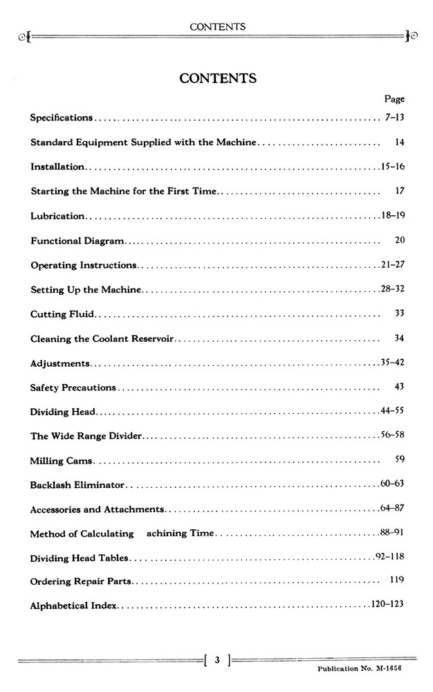 Cincinnati 2,3,4 Dial Type Horizontal-Vertical Milling Machine OM Manual 1204