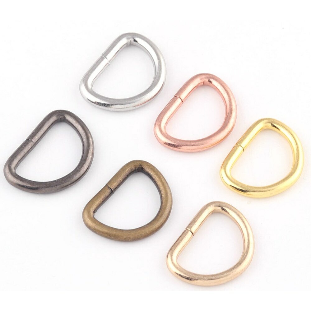10pcs Metal D Ring Webbing Dee Ring Buckle for Strap Belt Purse Bag Accessories