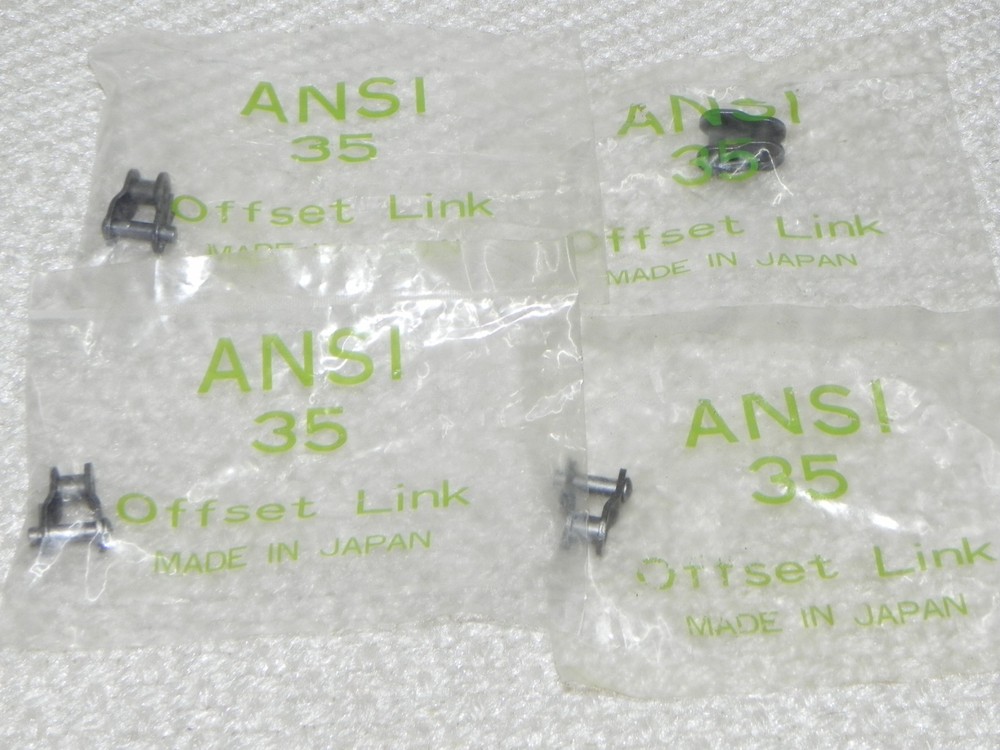 4) Ansi #35 Connecting Offset Chain link, 3/8 pitch