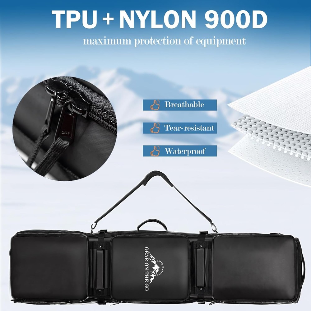 Extendable Rolling Snowboard Bag 155 185cm Padded