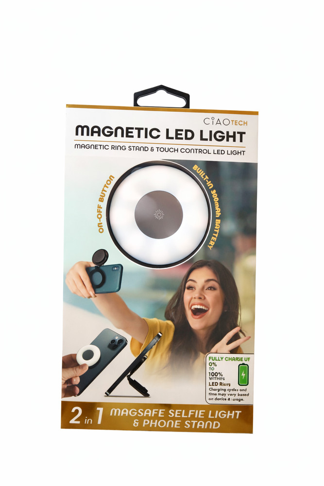 Magnetic Ring Light | Selfie LED Phone Stand Rechargeable Touch Control
