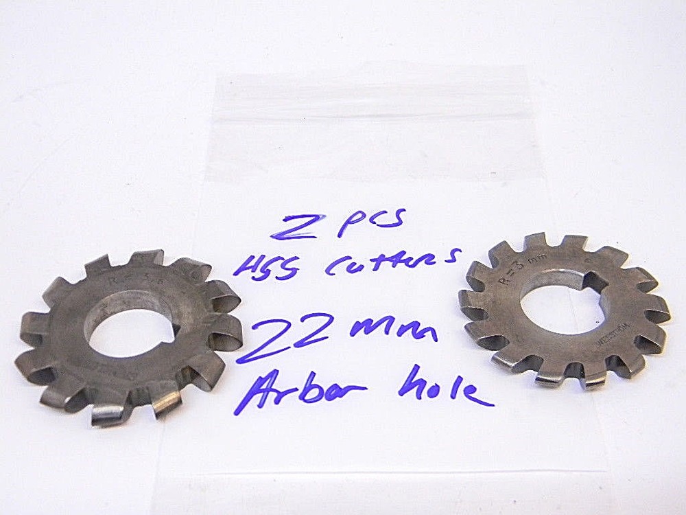 USED 2PCS. WESSTROM HSS CUTTERS (ARBOR: 22MM)