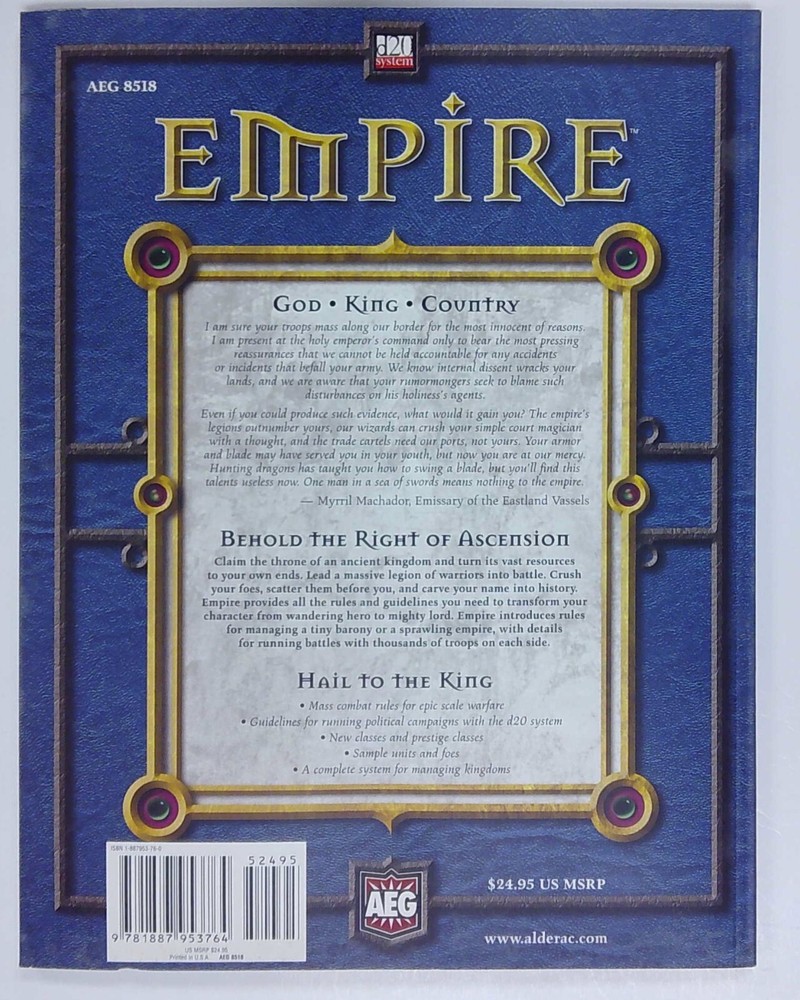 DUNGEONS AND DRAGONS 3RD/3.5 EDITION, D20 SYSTEM: EMPIRE AEG8518