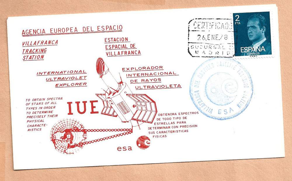 IUE LAUNCH 1978 MADRID SPAIN  SPACE COVER NASA
