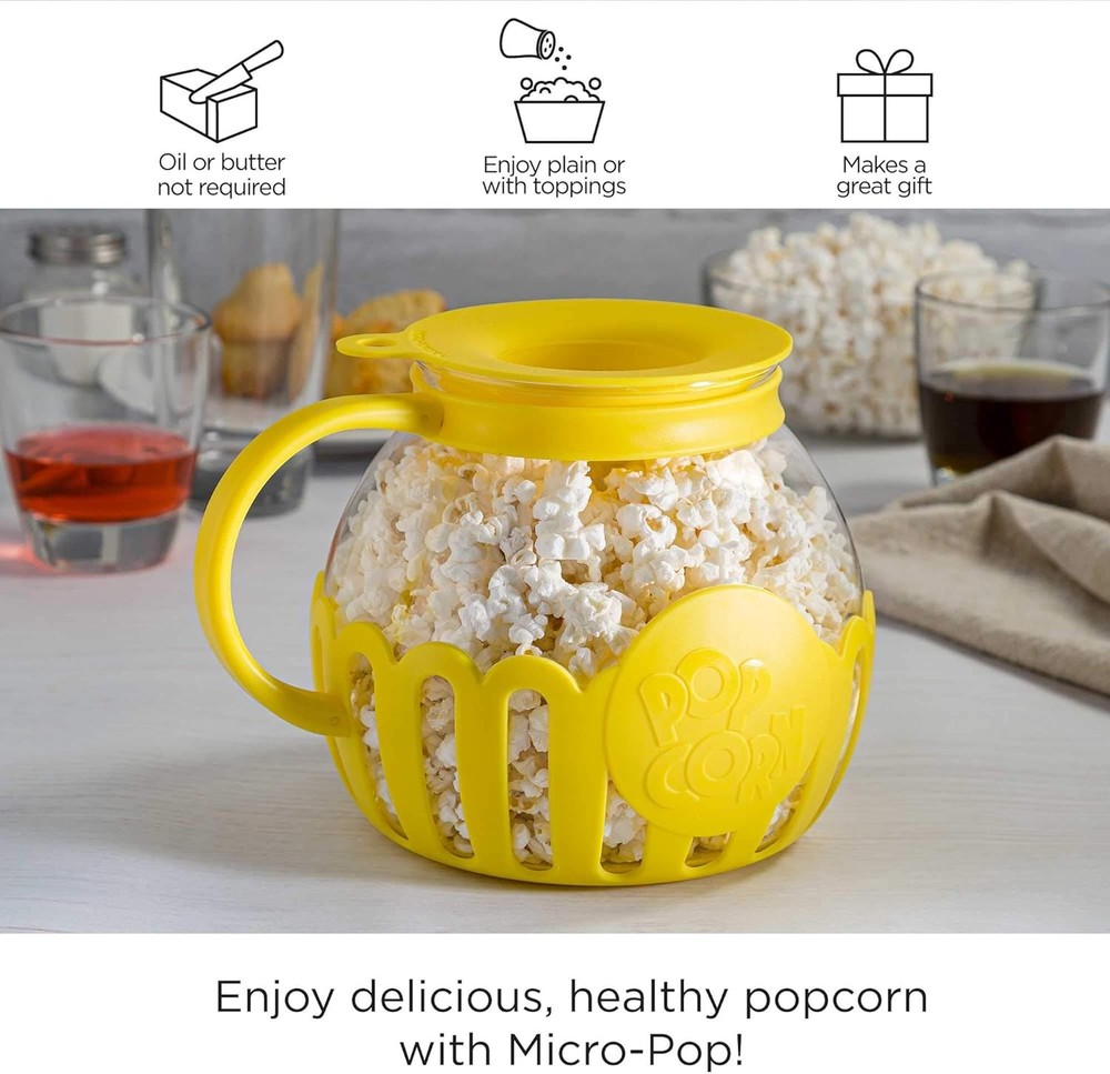 Ecolution Patented Micro-Pop Microwave Popcorn 3-Quart Family Size, Yellow