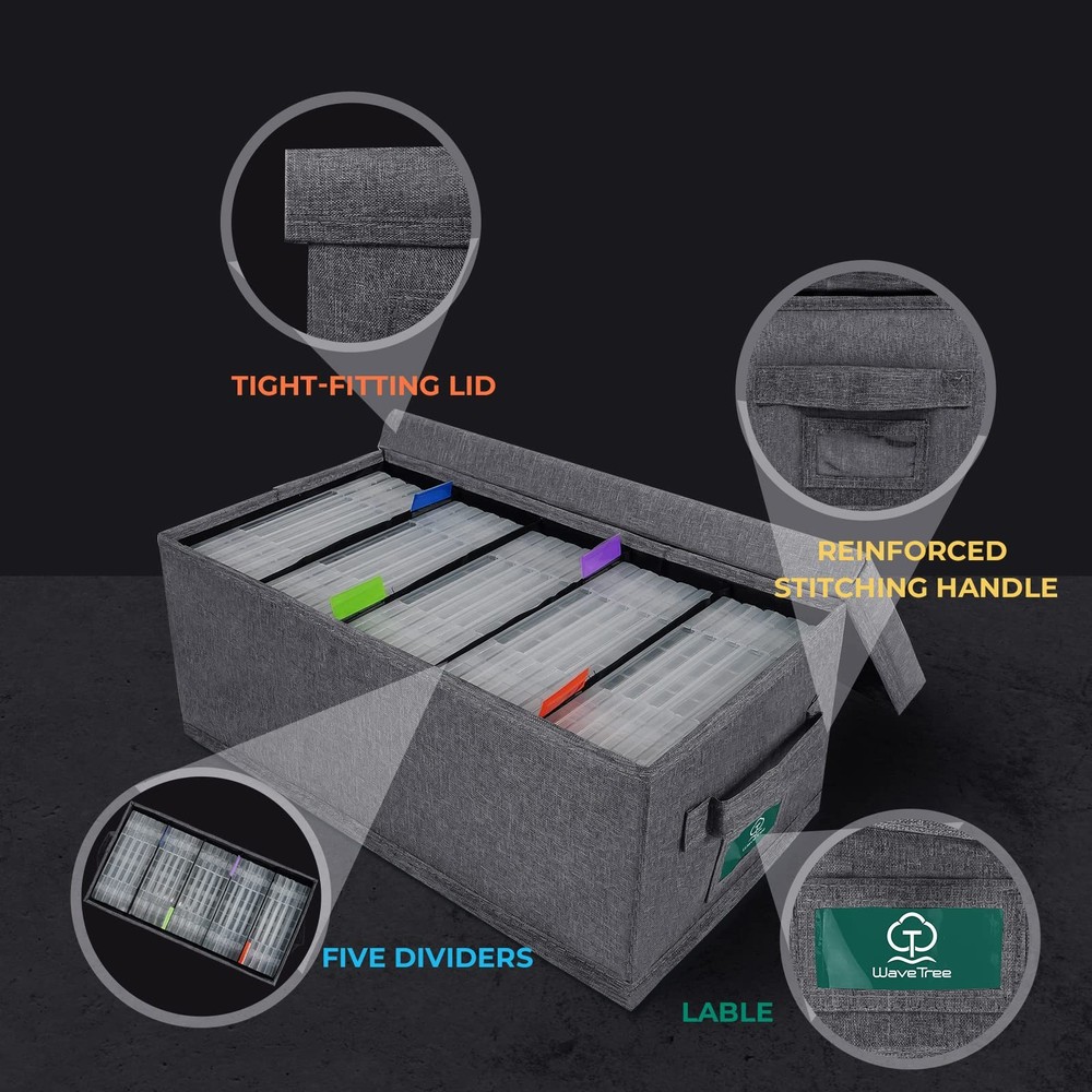 T WaveTree DVD Storage Box Pack of 3, Practical Case DVD-3 Pack, Gray