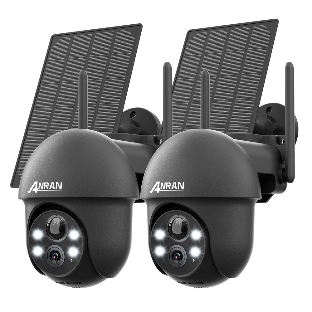 ANRAN Wireless Pan/Tilt Security Camera System Outdoor Solar Battery Powered PIR